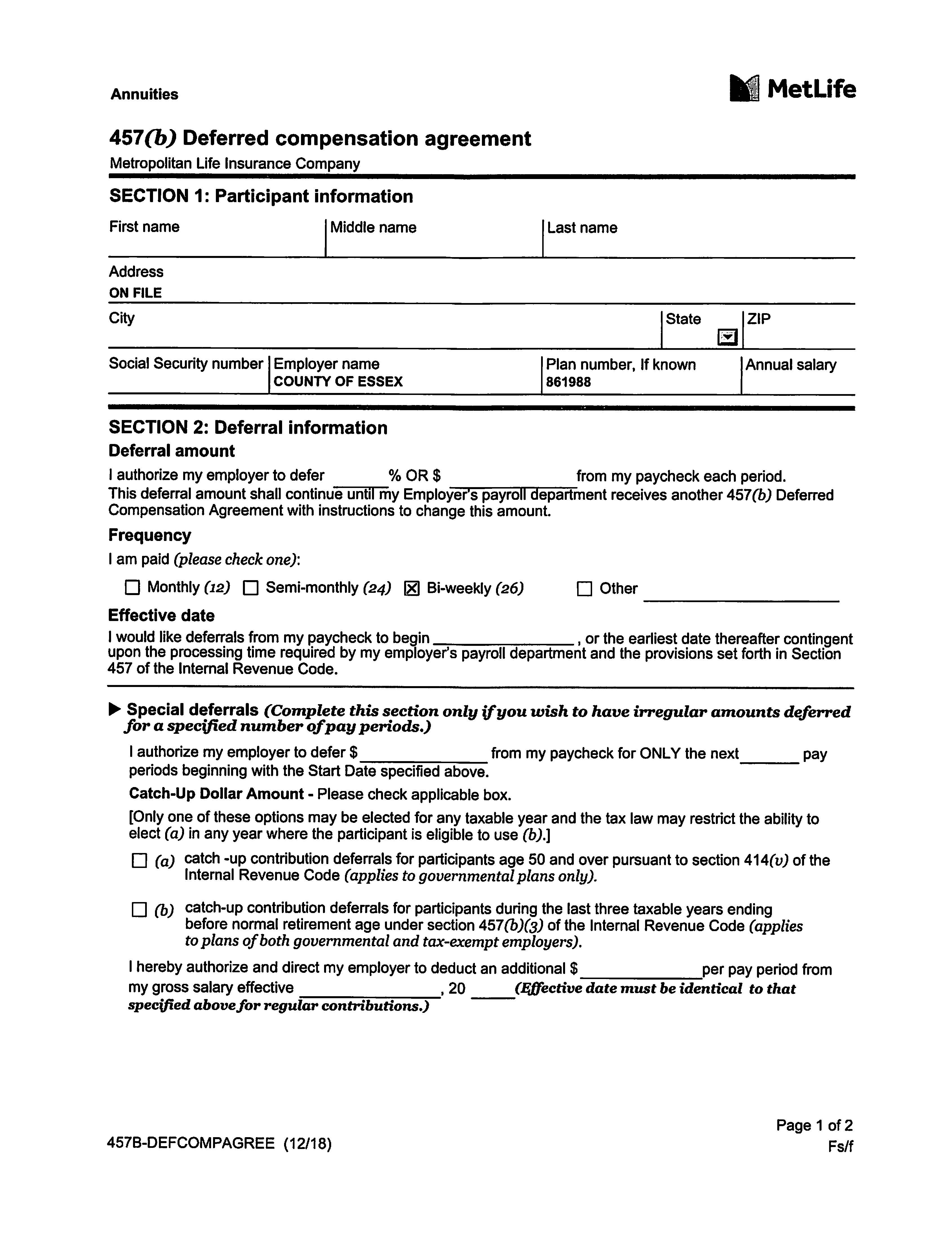 Deferred Compensation Memo for Employees